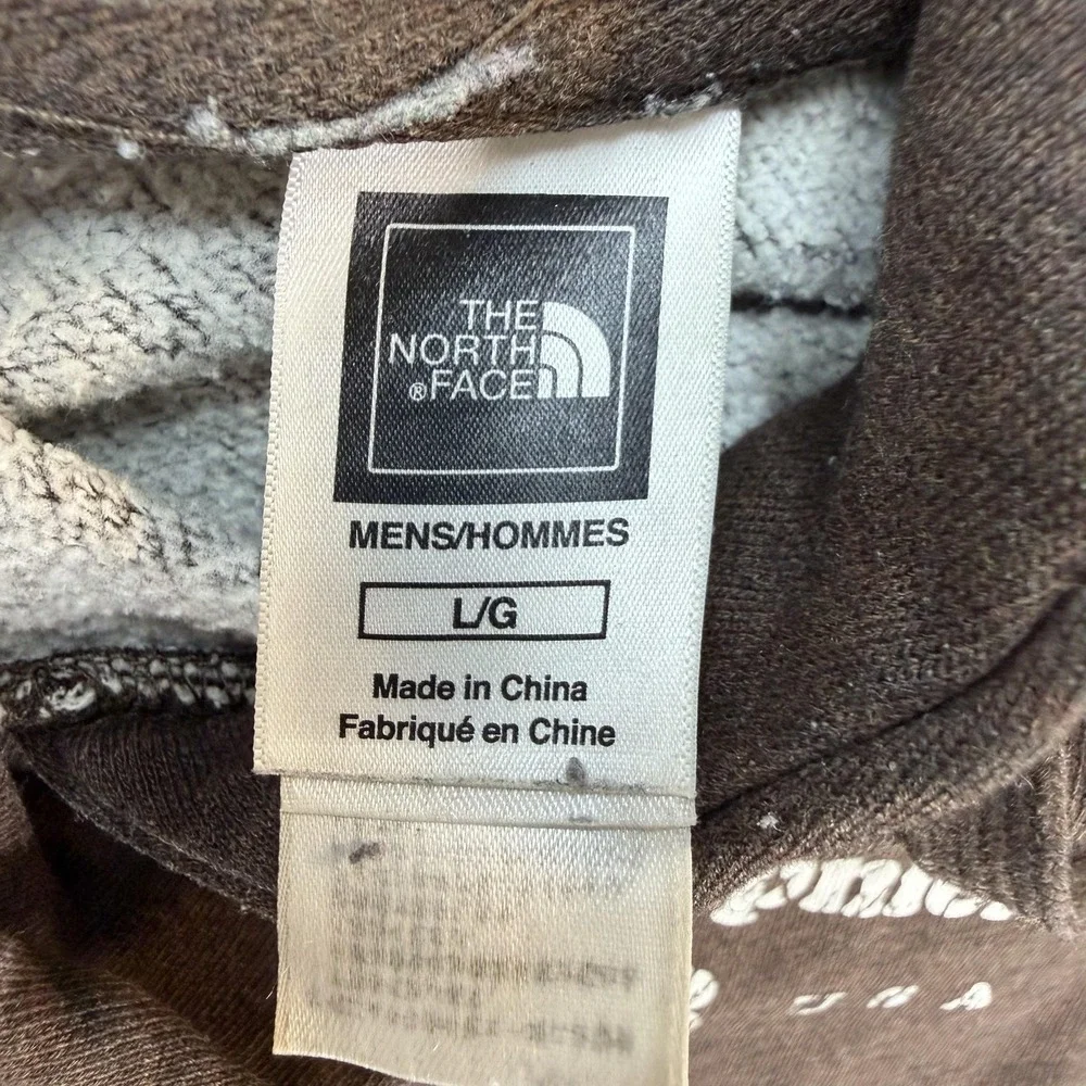 The North Face Hoodie Mens Large Brown Fleece Pullover 1968 Logo Sweatshirt